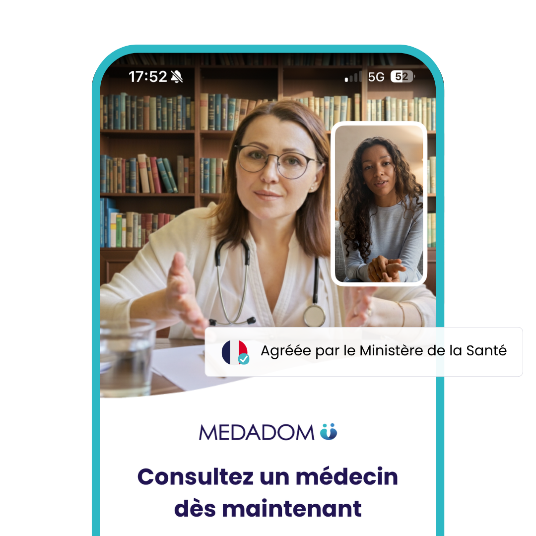 Téléconsultation MEDADOM — patient en consultation vidéo