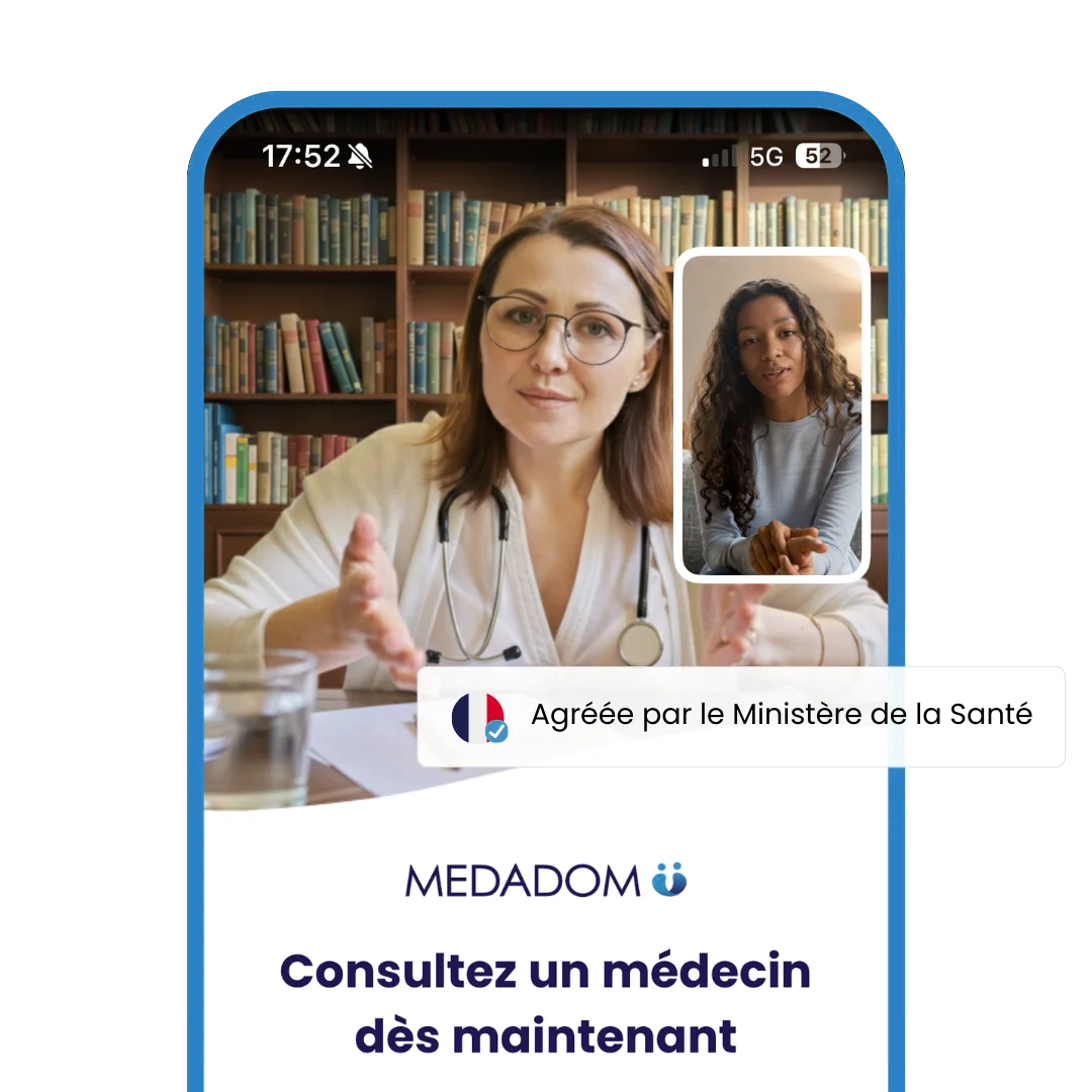 Téléconsultation MEDADOM — patient en consultation vidéo